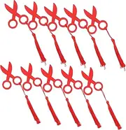 RORPOIR Safety Scissors for Boys and Girls 10pcs Red Simulation Toys Draw Lots for Enhance Creativity Motor Skills