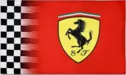 Ferrari Red Checkered Flag 3x5 FT Banner Flag Car Show Racing Garage Workshop