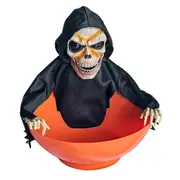 Halloween Candy Bowl Candy Dish with Motion Halloween Candy Bowl Ghost Fruit Bowls with Light Up Eyes and Creepy Sound C As Shown