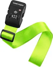 Travel Inspira Luggage Strap with TSA Combination Lock - Adjustable, Easy to Use, Protect Your Luggage (Green)