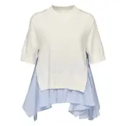 [sacai] Cotton Poplin X Knit Pullover