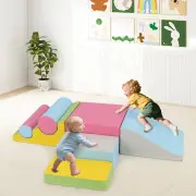 Costway7 Pieces Foam Building Blocks Set for Kids Creative Learning Toy Set-Pink