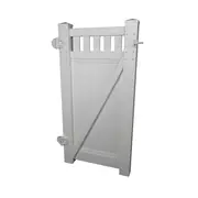 Think Fencing 900 x 1760mm White PVC Mystique with Lattice Swing Gate
