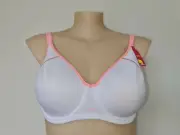 Hestia Ladies Energize Sport Contour Underwire Bra size 16E Colour White Pink