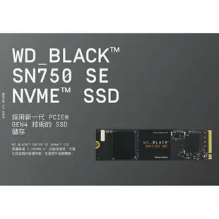 【含稅公司貨】WD 黑標 SN750 SE 1TB 500GB 250GB M.2 2280 Gen4 SSD固態硬碟