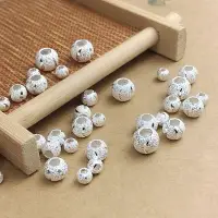在飛比找樂天市場購物網優惠-S999純銀珠子散珠光珠DIY手工銀飾手鏈米珠配件轉運珠磨砂