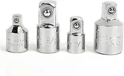 TULKUCBZBP 1/4 Inches 3/8 Inches 1/2 Inches Universal Joint Set Ratchet Angle Extension Bar Socket Adapter Manual And Pneumatic Bendable Adapter Socket Tools Socket Set(4pcs-silver)