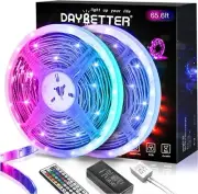 DAYBETTER Led Lights 65.6ft, RGB Strip 65.6 feet, Multicolor
