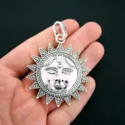BULK 5 Sun Pendant Charms Antique Silver Tone Large Sized - SC6131