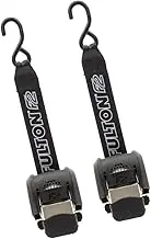 Fulton 2062000 F2 Retractable Boat Transom Tie Down Straps (Pair of 2), 2 x 43 Inches Ratchet Tie Down Straps, 833 lbs. Capacity, 2,500 lbs. Break Strength, Zinc Finish