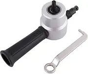 Double Head Sheet Metal Nibbler Cutter,1500-3000 RPM Min 12mm Hole Round Cutting Metal Sheet Cutter, 360 Degree Adjustable Power Drill Attachment Nibbler Cutting Tool Kit