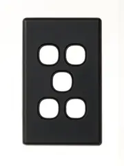 Lucci Power Gravity 5 Gang Plate Only in Matte Black