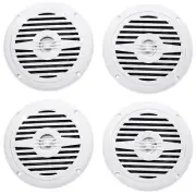 (4) Rockville MS525W 5.25" 200 Watt Waterproof Marine Boat Speakers 2-Way White