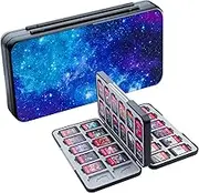 RHOTALL Game Card Case for Nintendo Switch/OLED/Lite, Storage Card Box with 48 Game Cards Cartridge and 24 SD Cards Slots, Switch Games Holder with Magnetic Design - Starry sky