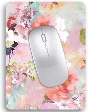Small Mouse Pad 6 x 8 Inch, Audimi Mini Mouse Pad Thick for Laptop Wireless Mouse Home Office Travel, Portable & Washable (Flower)