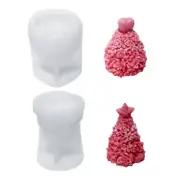 for Creative 3D Heart Xmas Tree Silicone Mold Star Mold DIY Craft