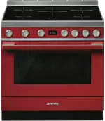 Smeg Portofino 90cm Induction Upright Cooker Red
