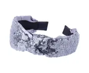 Boho Knotted Headbands Fashion Yoga Headband Glitter Sequin Head Bands for Ladies Adult Elastic Hair Accessories,gray, gray