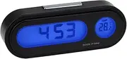 Parliky 1Pc Car Dashboard Digital Clock Mini Temperature Display Durable Material Easy to Install for Car Interiors and Daily Use