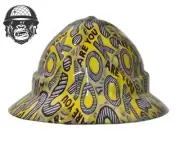 Custom Hydrographic Safety Hard Hat Mining ARE YOU OK PRO CHOICE WIDE BRIM