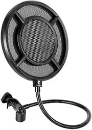 ibasenice 1pc Microphone Pop Filter Flexible Microphone Filter Metal Metallic Mic Filter Mesh Recording Microphone Screen Mic Screen Portable Mic Microphone Cover Steel