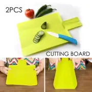 2x Useful Cutting Board Easy to Use Lightweight Handle Board Foldable Chopping