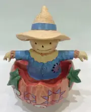 Jim Shore Harvest Pumpkin And Scarecrow Figurine 6012759