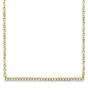 Moon & Meadow 14K Yellow Gold Kate Diamond Bar Necklace, 18