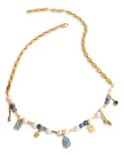 Aqua 8 Other Reasons Jenny Bangle Blue Beaded Collar Necklace, 17 - Exclusive