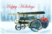 NEW A.D. Baker Steam Traction Engine Christmas Cards Antique Tractor