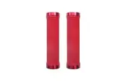 Trigram Lock-on Bike Grips Kraton Rubber 130mm with 2 side lock rings Red