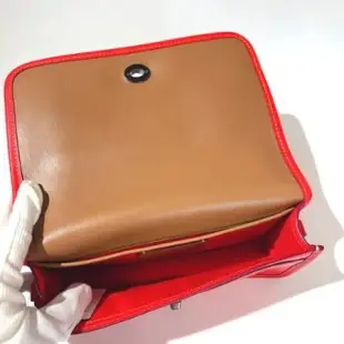 COACH 聯名款 限量disney 米奇紅色皮革斜背小方包-附禮盒