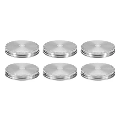 6Pcs Mason Jar Lids with Straw Hole, 86mm Mason Canning Lids Mason Jar Caps