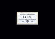 Harley Davidson Lore 1903-1965 (Harley-Davidson)
