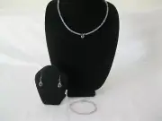 Amethyst beaded gem stone jewelry set