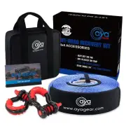 Off Road Recovery Silver Kit| 3" x 30ft Heavy Duty 30,000 lbs Tow Snatch Rope...
