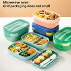 1900ml Bento Box Good Sealing Organization 3 Stackable Office Worker Light Lunch