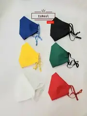 Face Mask 100% Cotton - Solid Color . ADJUSTABLE, 3 LAYERS FAST SHIPP