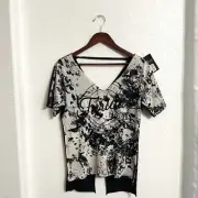 NWT Affliction Womens Shirt Fast & Furious Destroyed Cut Bleach Tee Size Small