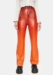 [ZEMETA] Ombre Vinyl High Waist Pants