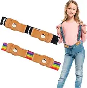 [SNOWIE SOFT] 2pcs Kids Adjustable No-Buckle Belt, Nylon Stretchy Jeans Belt with Snap Button Closure for Boys and Girls, Stylish Prints, 35-50 cm, Elastic Fabric & PU Leather