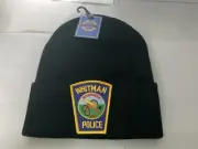 Whitman Police Massachusetts Collectable Hat patch Sewn Black Watch Cap