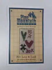 Pine Mountain Designs P21 Love & Luck Pre-printed fabric by Sandra Workman 2"x4"