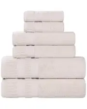 Superior Venice Zero Twist Cotton Medium Weight Soft Absorbent 6pc Towel Set