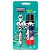 Gillette Mach 3 Razor for Men, with 3 Anti-Friction blades, Dynamic Pivot
