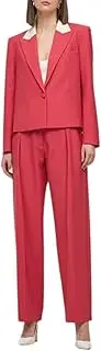 [Kromoc] Women's Suit Peak Lapel One Button Tuxedos Two Pieces Set Leisure Wedding