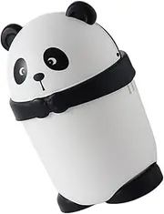 CLISPEED Cute Cartoon Panda Mini Trash Can for Countertop Garbage Bin with Lid for Home Use Friendly Design Waste Container for Playroom Nursery