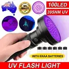 100LED UV Ultra Violet Flashlight Blacklight Light 395nM Inspection LampTorch