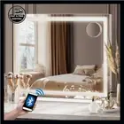 Oikiture Bluetooth Hollywood LED Makeup Mirror 80x62cm Crystal Vanity Mirrors