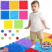 GlikCeil 8 Pcs Sensory Mats for Autistic Children Textured Sensory Floor Tile